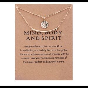 Gold plated double strand yoga meditation necklace